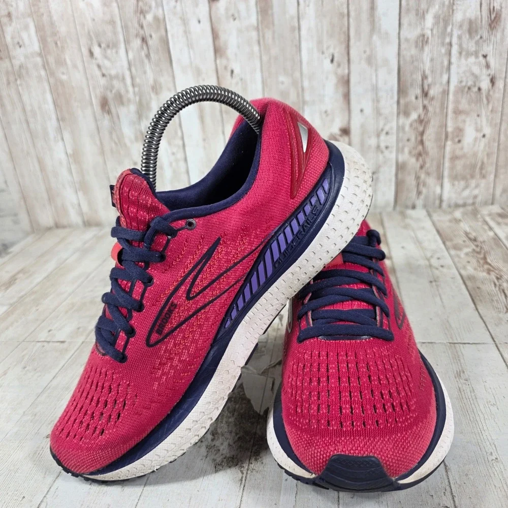 Brooks Glycerin GTS 19 Womens Running Shoes Pink Navy 1203441B623 Size 8